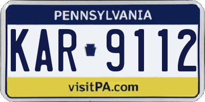 PA license plate KAR9112