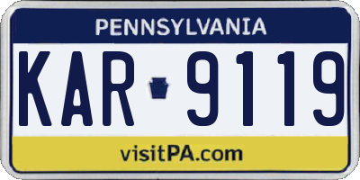 PA license plate KAR9119