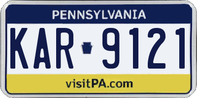 PA license plate KAR9121