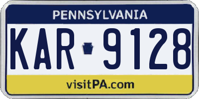 PA license plate KAR9128