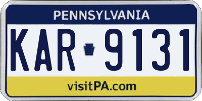 PA license plate KAR9131