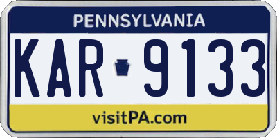 PA license plate KAR9133