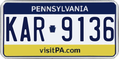 PA license plate KAR9136