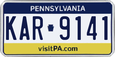 PA license plate KAR9141