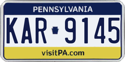 PA license plate KAR9145