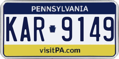 PA license plate KAR9149
