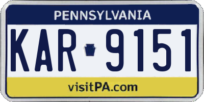 PA license plate KAR9151