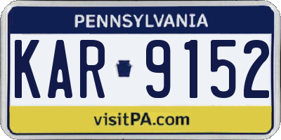 PA license plate KAR9152