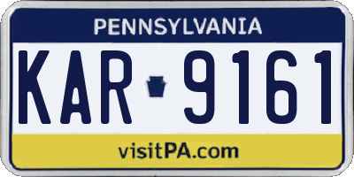 PA license plate KAR9161