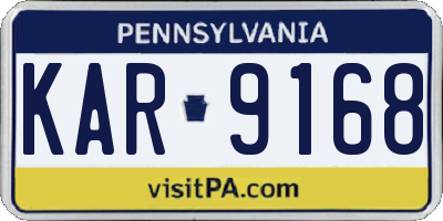 PA license plate KAR9168