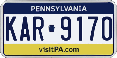 PA license plate KAR9170