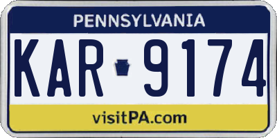 PA license plate KAR9174