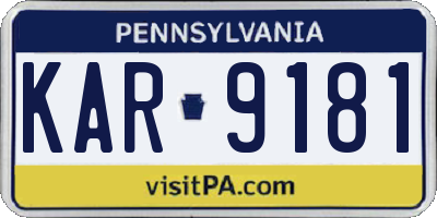 PA license plate KAR9181