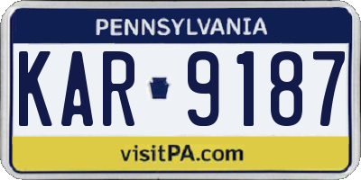 PA license plate KAR9187