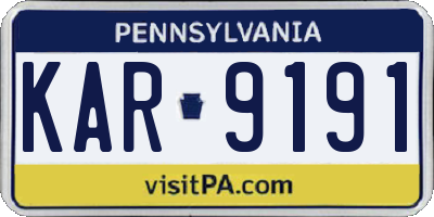 PA license plate KAR9191
