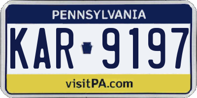 PA license plate KAR9197