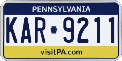 PA license plate KAR9211