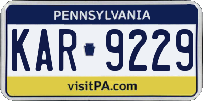 PA license plate KAR9229