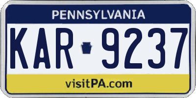 PA license plate KAR9237