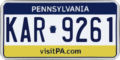 PA license plate KAR9261