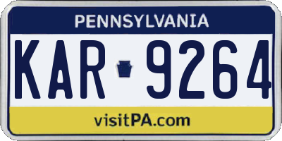 PA license plate KAR9264