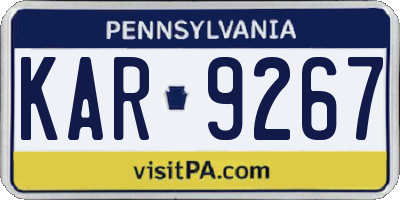 PA license plate KAR9267