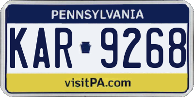 PA license plate KAR9268