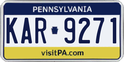 PA license plate KAR9271