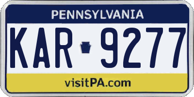 PA license plate KAR9277