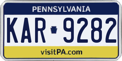 PA license plate KAR9282