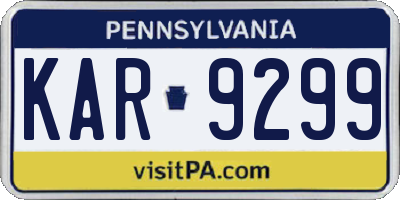 PA license plate KAR9299