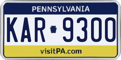 PA license plate KAR9300