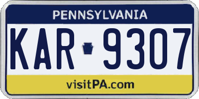 PA license plate KAR9307