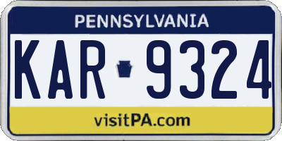 PA license plate KAR9324