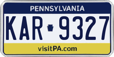PA license plate KAR9327