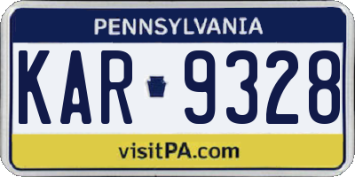 PA license plate KAR9328