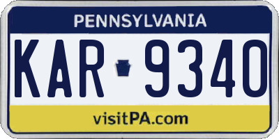 PA license plate KAR9340