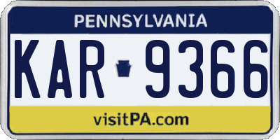 PA license plate KAR9366