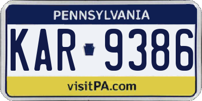PA license plate KAR9386
