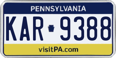 PA license plate KAR9388