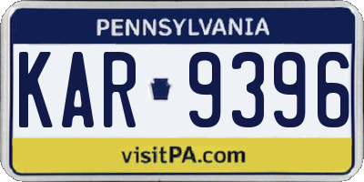 PA license plate KAR9396