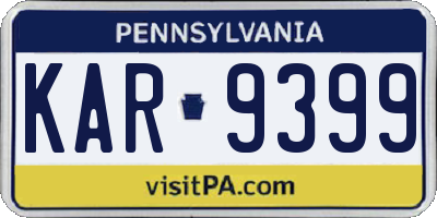 PA license plate KAR9399