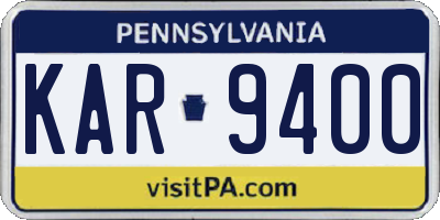 PA license plate KAR9400