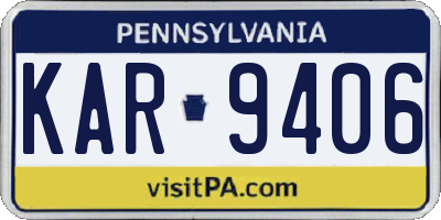 PA license plate KAR9406
