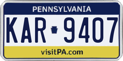 PA license plate KAR9407