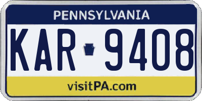 PA license plate KAR9408