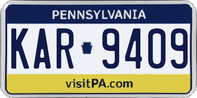 PA license plate KAR9409