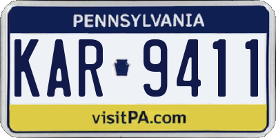 PA license plate KAR9411