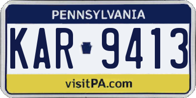 PA license plate KAR9413