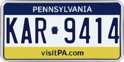 PA license plate KAR9414